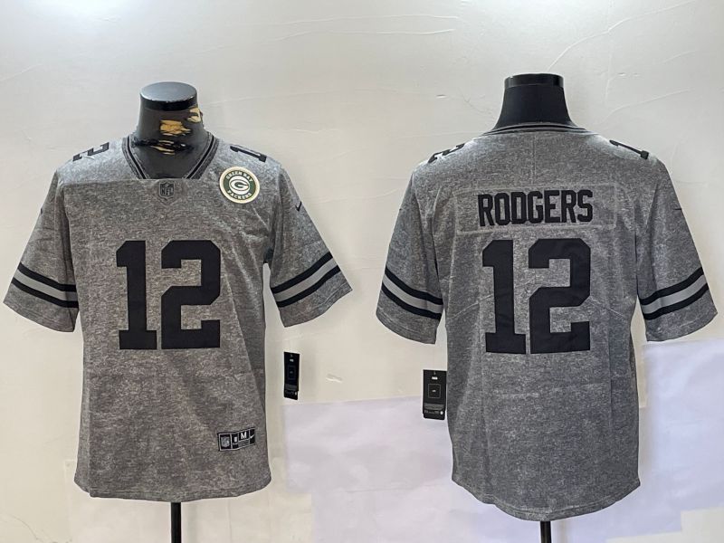 Men Green Bay Packers #12 Rodgers Grey 2024 Nike Limited NFL Jersey style 2->green bay packers->NFL Jersey
